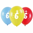 Balloons with Number 6 Print 3 pcs